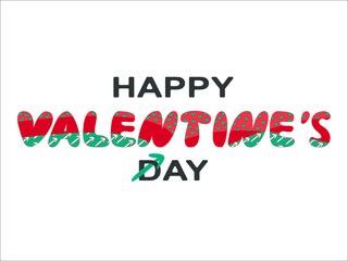 Vector graphics - English hand lettering - Happy Valentine's Day with hearts and cupid's arrows. Concept - holiday banner