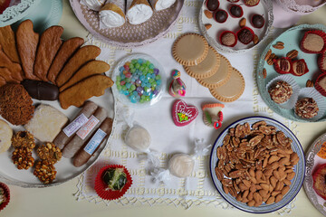 Top view of typical mexican sweets