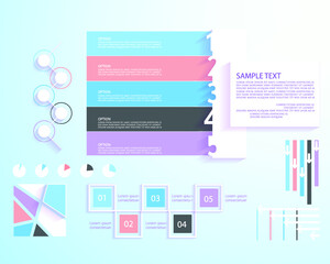 Set elements of infographics for business presentation, vector illustration template