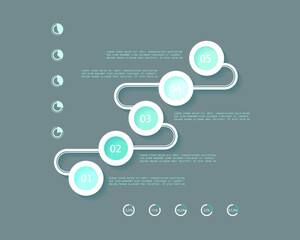 Set elements of infographics for business presentation, vector illustration template
