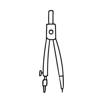 Divider doodle illustration in vector. Hand drawn divider icon in vector. Compass doodle illustration in vector.