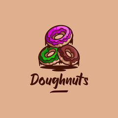sweet donuts logo with playful design and illustration