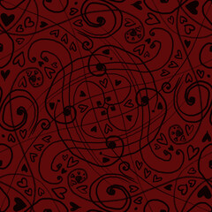 Bright pattern for Valentine's Day. Valentine's day, heart, strokes. Colorful designs for print, clothing and interior decor.