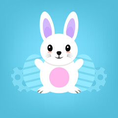 Cheerful Easter bunny design, vector illustration