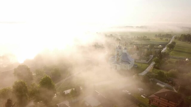 Orthodox church in the Russian village. Kaluga Region