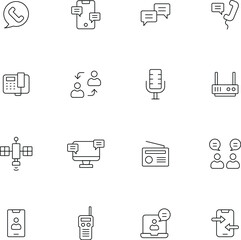 6 communication business and icon set