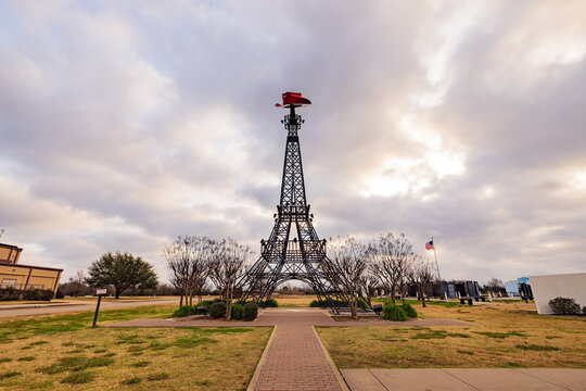 Daytime View Of The Famous Paris Texas Eiffel Tower