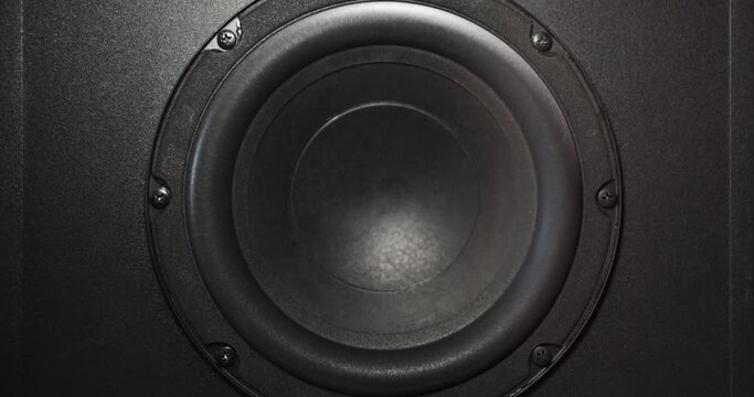 Subwoofer membrane moving to high volume music