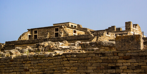 The northern part of the Minoan palace of Knossos in Crete from the side of the royal road