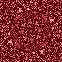 Bright pattern for Valentine's Day. Valentine's day, heart, strokes. Colorful designs for print, clothing and interior decor.