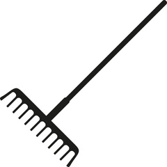 Rake icon sign. Gardening tool signs and symbols.