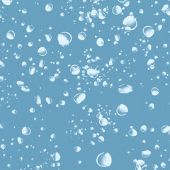 Water droplets on the plane of the glass. Bubbles from the water. Condensate Balls in water. Air bubbles in the water.