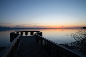 Obraz premium Sundowner am Chimsee