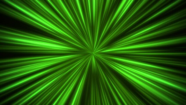 Abstract green rays and lines in 80s style, motion futuristic, cyber and retro style background