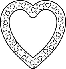 Vector image. Romantic heart with small hearts.