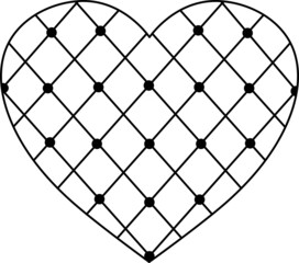Vector image. Romantic heart in a cage.