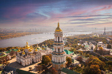 Kyiv Pechersk Lavra in Kyiv. View from drone