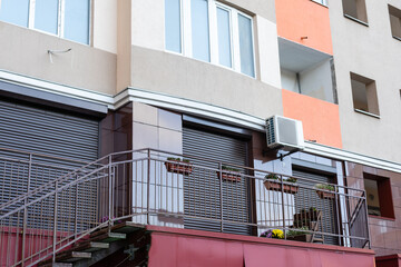 Window with modern shutter, exterior shot