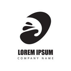 abstract logo black color on white background. vector logo design black and white, Vector Illustration. 