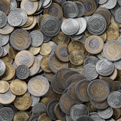 pile of polish coins currency background