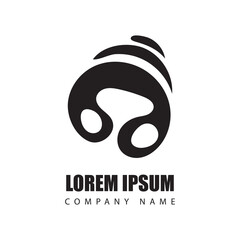 abstract logo black color on white background. vector logo design black and white, Vector Illustration. 