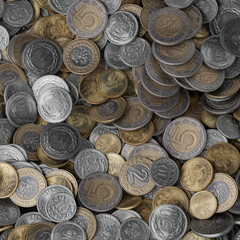 pile of polish coins currency background