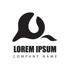 abstract logo black color on white background. vector logo design black and white, Vector Illustration. 