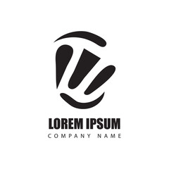abstract logo black color on white background. vector logo design black and white, Vector Illustration. 