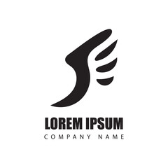 abstract logo black color on white background. vector logo design black and white, Vector Illustration. 