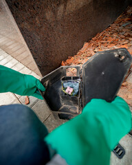 man working in disinsectization to control urban pests