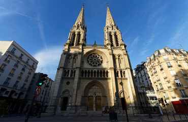 The Saint-Jean-Baptiste Church of Belleville, built between 1854 and 1859, is one of the first neo-Gothic churches of Paris.