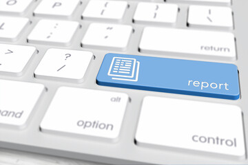 Blue Report Button on Computer Keyboard