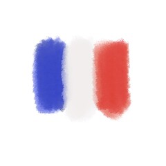 Watercolor France French flag 3 three color isolated