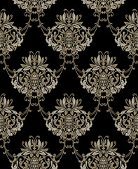 Damask editable floral pattern seamless flourish backdrop wrapping elegant ornament