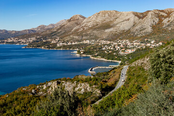 Naklejka na ściany i meble View of the Adriatic coast. Dalmatia Region. Croatia