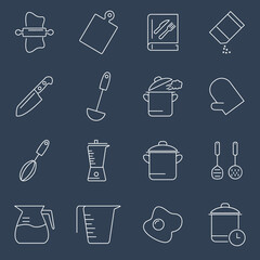 Cooking icons set . Cooking pack symbol vector elements for infographic web