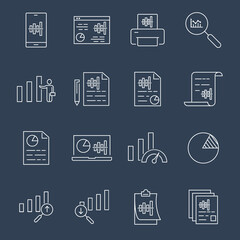 graph icons set . graph pack symbol vector elements for infographic web