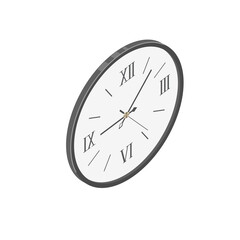Classic wall clock with roman numerals isometric flat vecto
