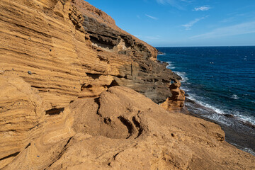 The rocks of Cala Amarilla on the Canary Island of Tenerife