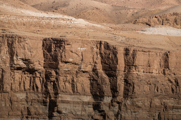 view of South mountain in western Tunisia close to Sahara -Tozeur governorate - Tunisia 