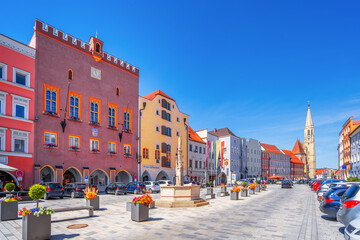 Rathaus, Altstadt, Neuoetting, Bayern, Deutschland 