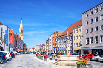 Sankt Nikolaus Kirche, Altstadt, Neuoetting, Bayern, Deutschland 