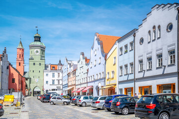 Obraz premium Stadtplatz, VIlsbiburg, Bayern, Deutschland 