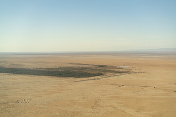 Aerial view of the desert, tozeur and its palm grove- western Tunisia - Tunisia