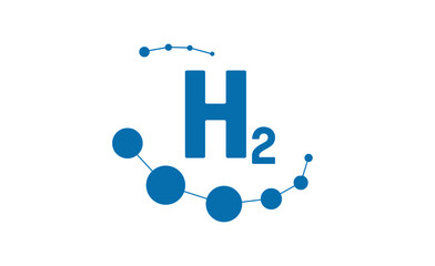 Blue Hydrogen H2 technology logo . h2 combustion engine for emission free eco friendly transport