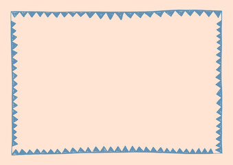 Hand drawn thin rectangular frame on the beige background. Vector illustration in doodle style. Good design for headline, card, web design, logo and sale banner