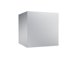 Metal cube isolated on white background. 3d illustration.