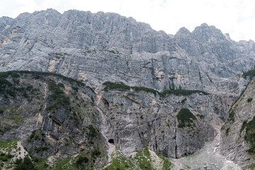 Fototapeta na wymiar A beautiful view of the Sorapiss mountain on a sunny day in Cortina, Italy