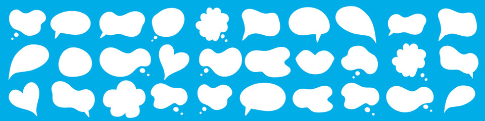 Speech bubble  big set . Online chat clouds with different words comments information shapes vector isolated on white background. Stock illustration