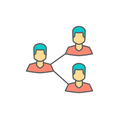 Social reach Icon in color icon, isolated on white background 